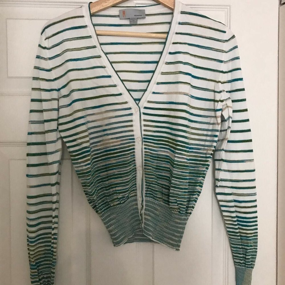 Missoni Cardigan, white green and gold size M